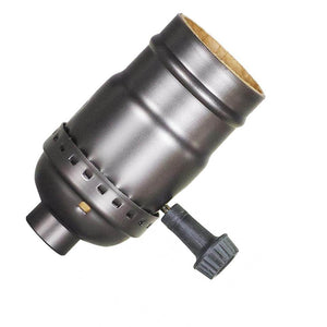 On-Off 1/8 IPS On-Off Antique Brass Push Thru Socket With Side Outlet 1