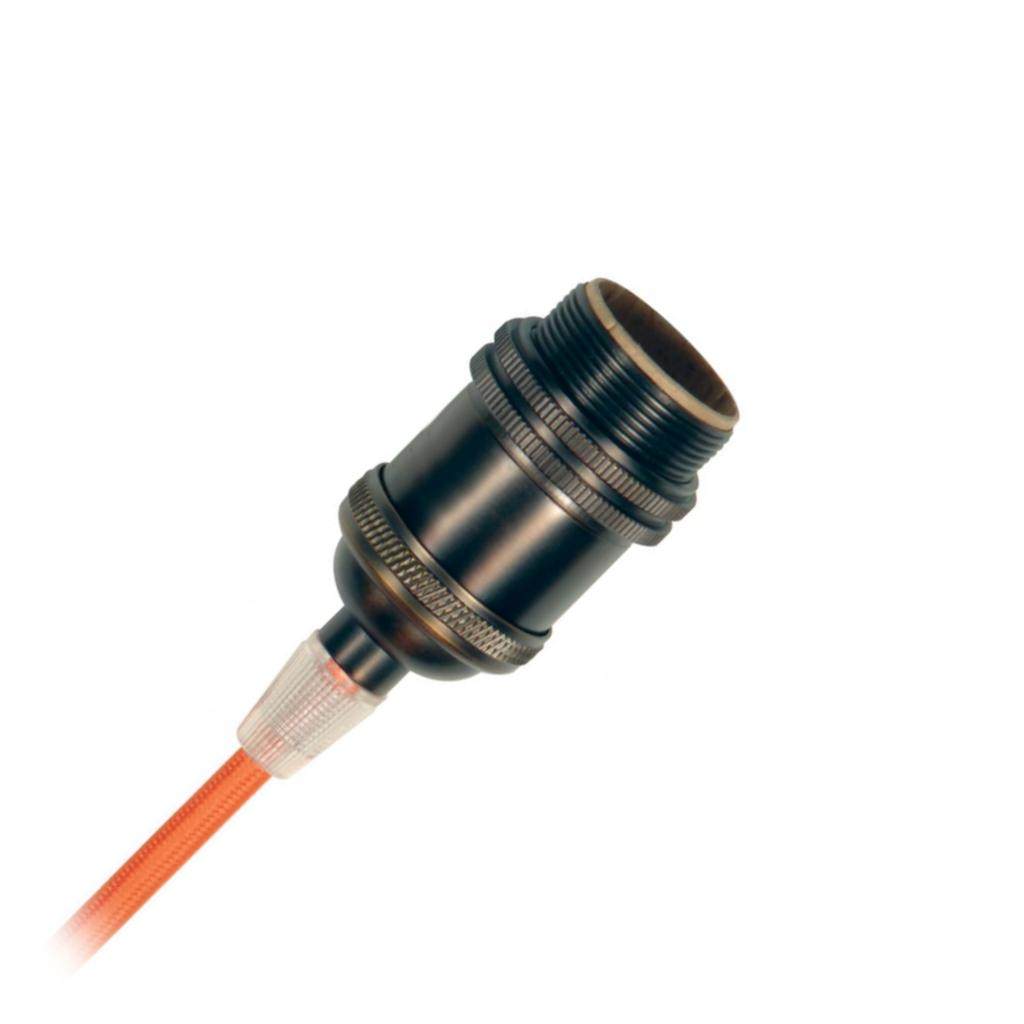 Push Thru On-Off 1/8 IPS Screw Terminal Antique Brass Socket With Side Outlet 1