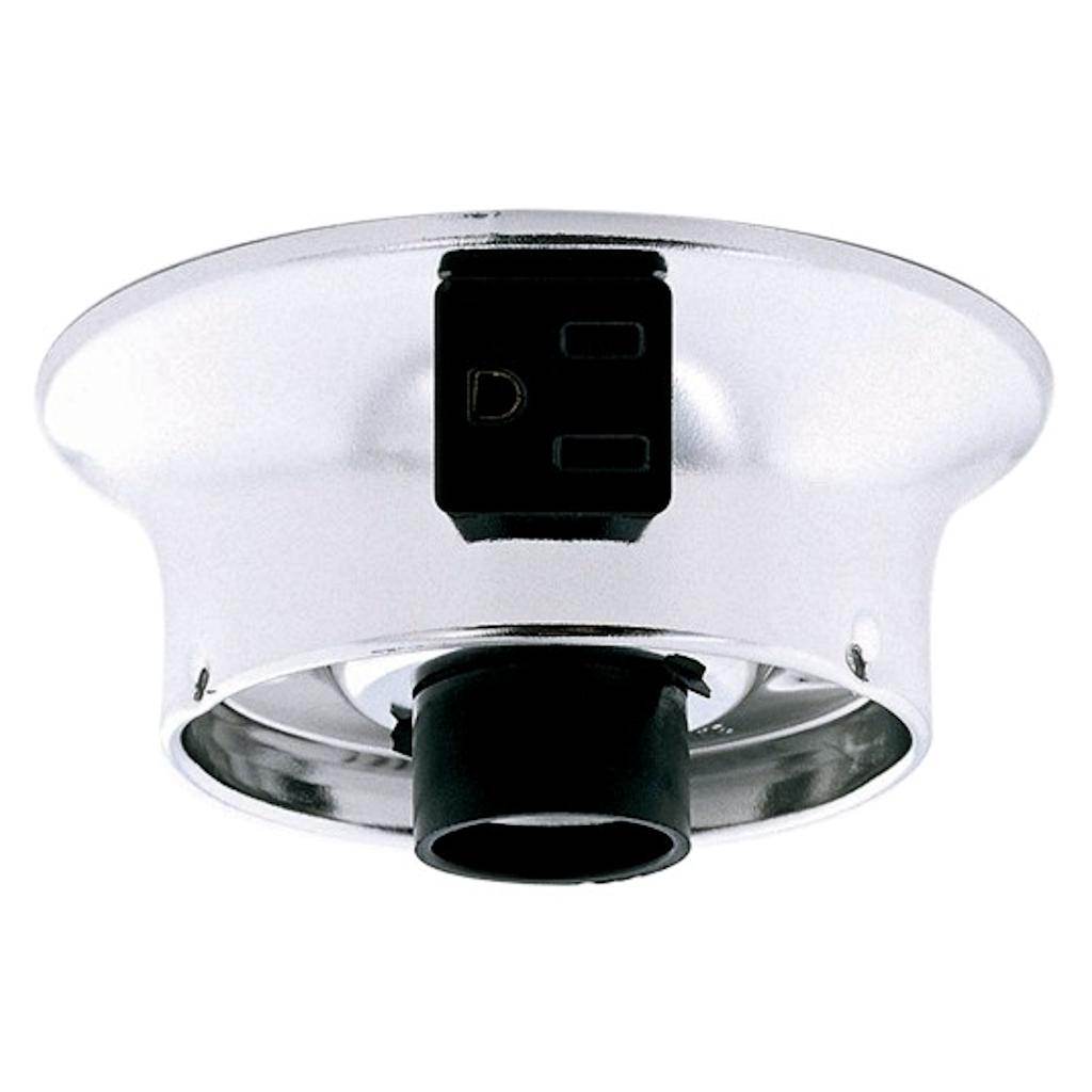 3.25" Chrome Wired Lamp Glass Holder with Convenience Outlet 1