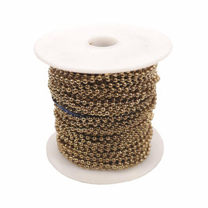 100' Spool Brass Beaded Chain 1