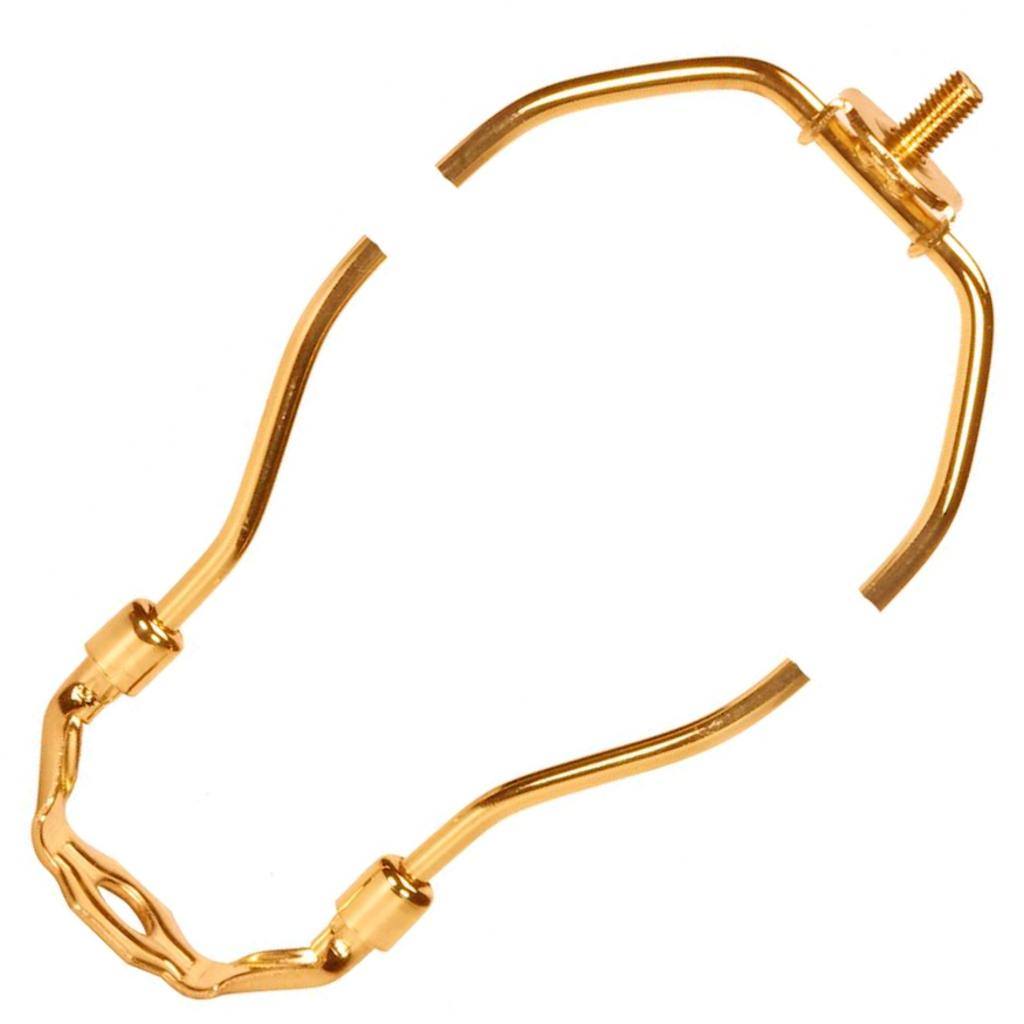 12" Polished Brass 1/4-27 Steel Light Duty Harp 1