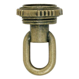 1/4 IP Antique Brass Matching Screw Collar Loops with Ring 1