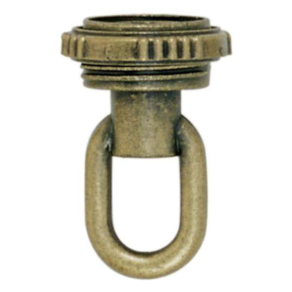 1/4 IP Antique Brass Matching Screw Collar Loops with Ring 1