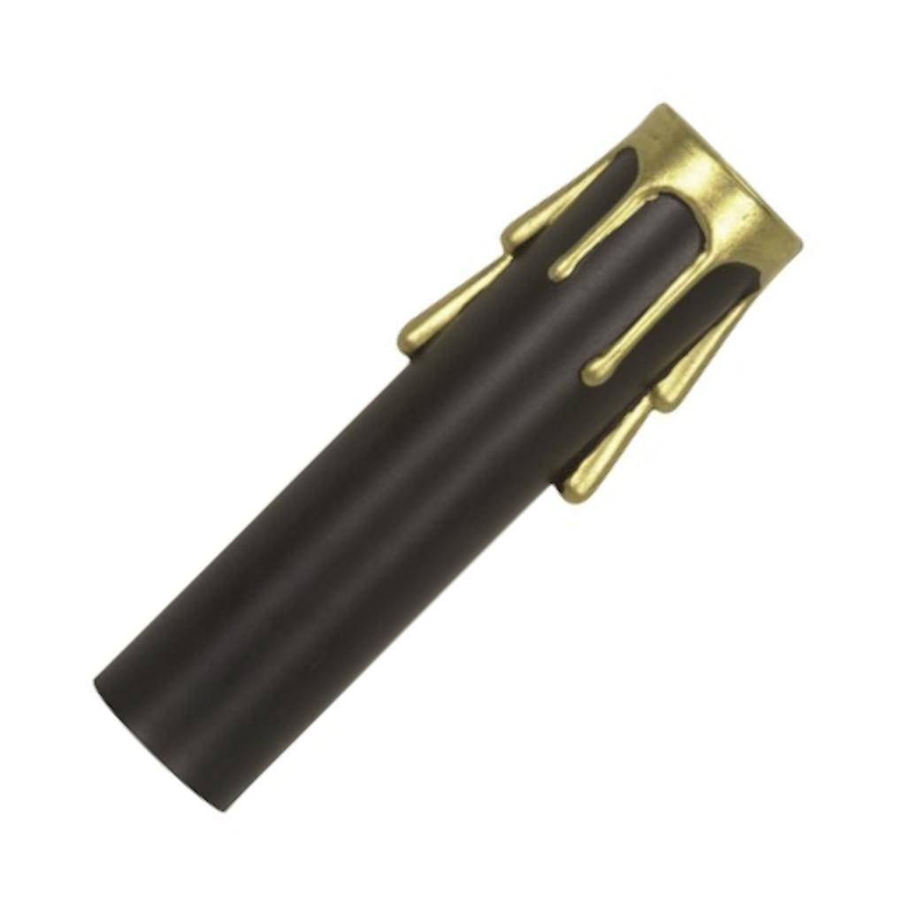 3" Black Plastic Gold Drip Candle Cover Candelabra Base 1