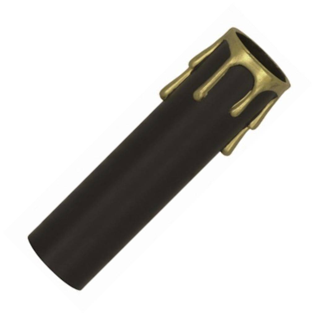 4" Black Plastic Gold Drip Candle Cover Edison Base 1