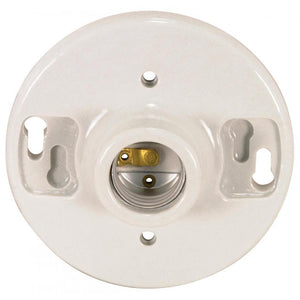 Medium Base 2-Screw Terminal White Porcelain Keyless Lampholder 1