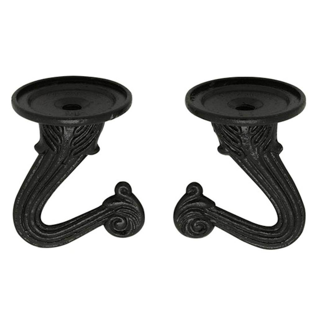 Black Die Cast Swag Hook (2 pack) 1