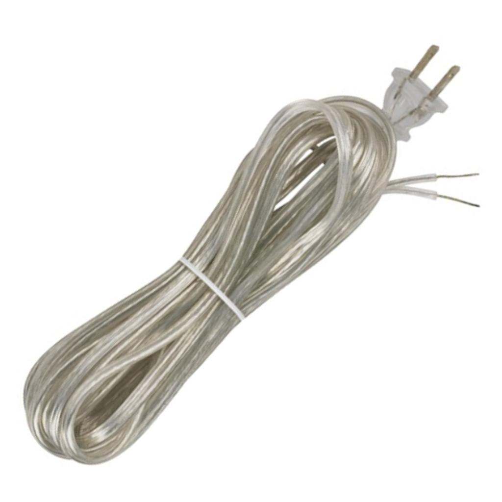 20' Clear Silver Molded Plug Cord 1