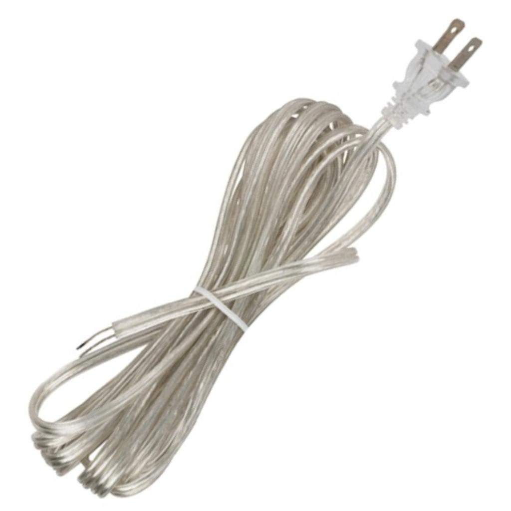 15' Clear Silver Molded Plug Cord 1