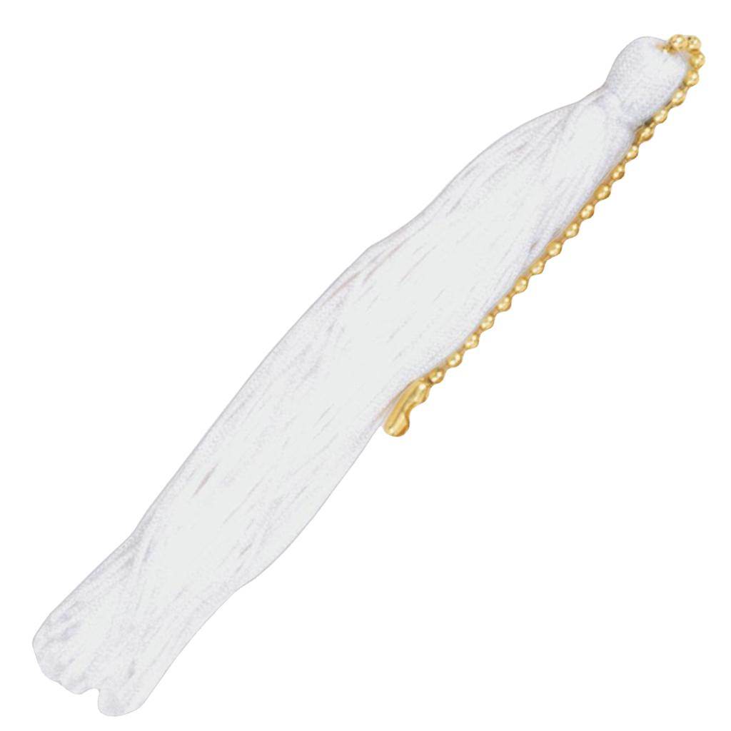 5" White Tassel with Beaded Chain 1