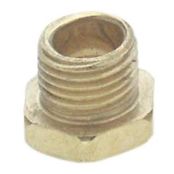 .25" 1/8IP Brass Plated Hexagon Head Threaded Pipe 1