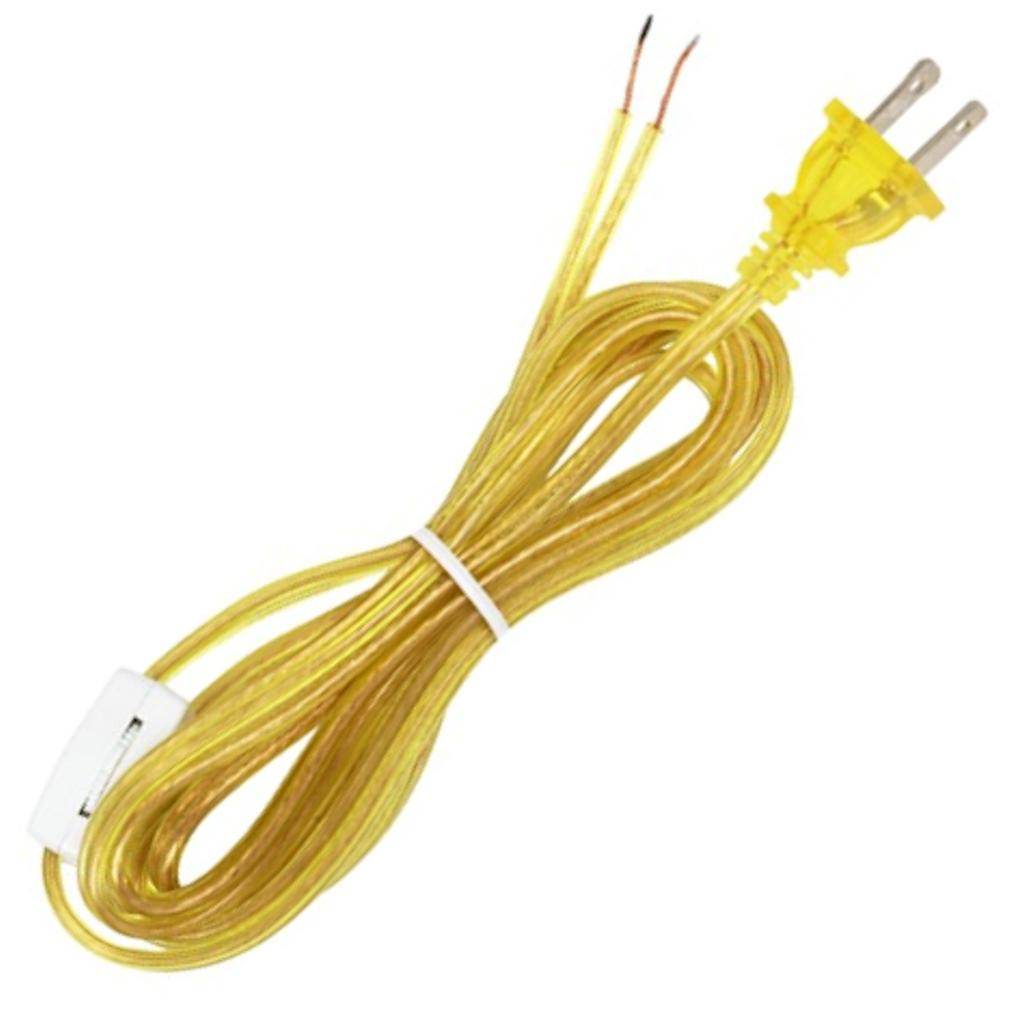 8' Clear Gold Molded Plug Cord with Switch 1