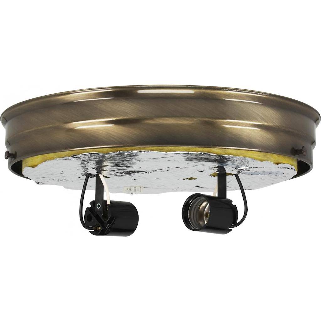 10" 2-Light Antique Brass Ceiling Pan 1
