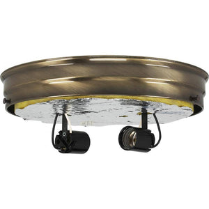 10" 2-Light Antique Brass Ceiling Pan 1