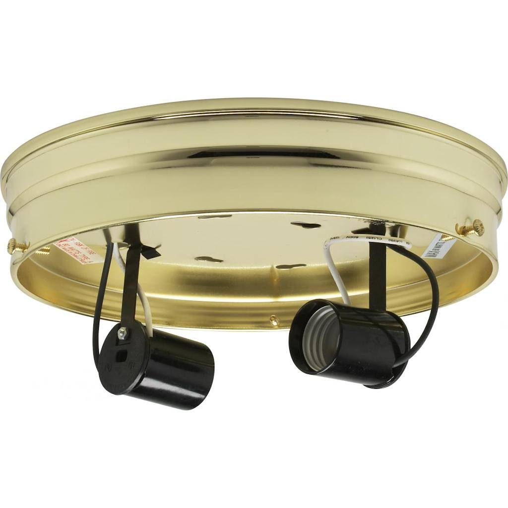 8" 2-Light Brass Ceiling Pan 1