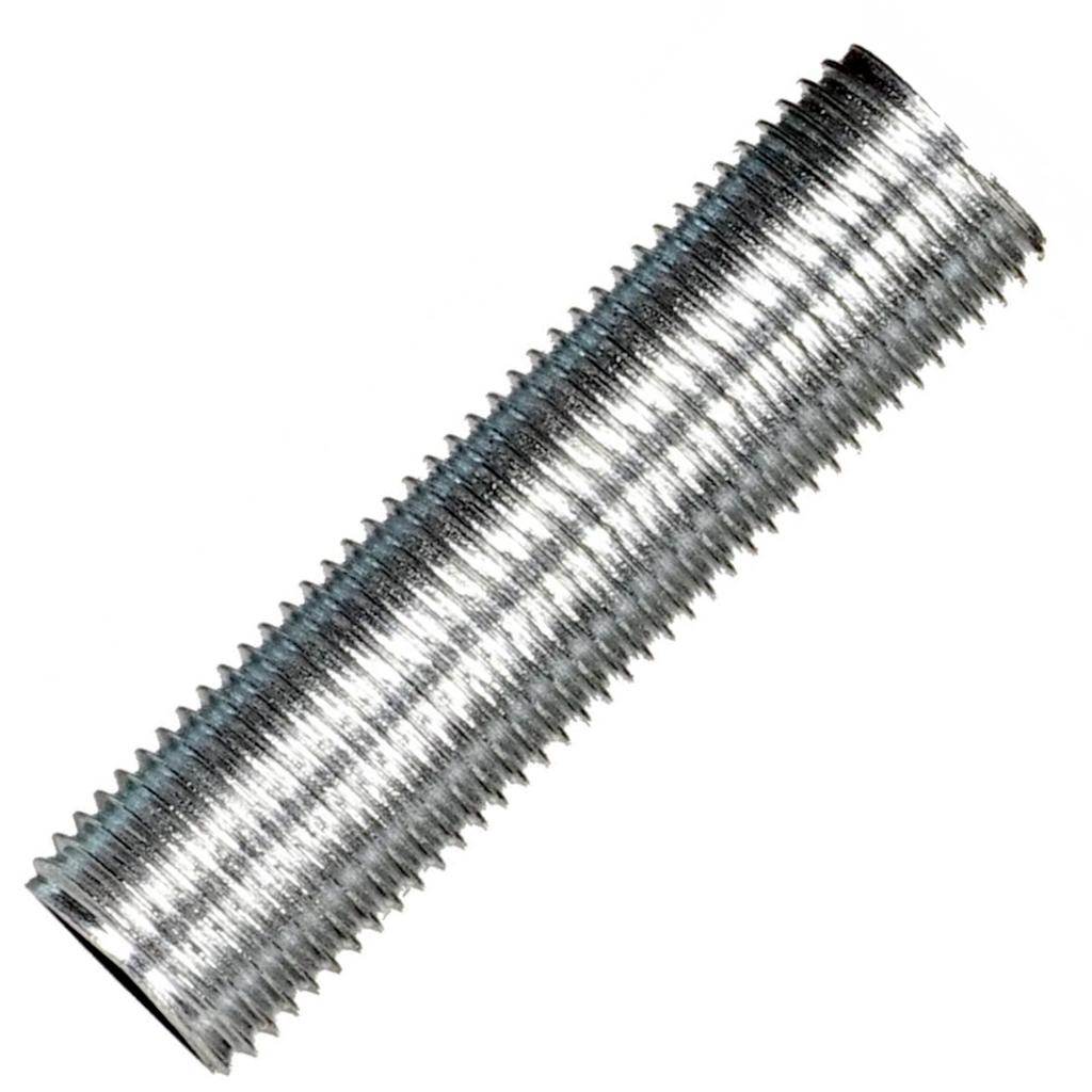 3.8" 1/8 IP Zinc Plated Silver Steel Nipple 1