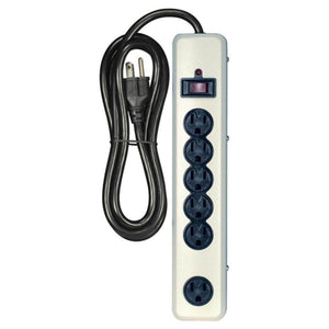 1875 watt 120 volt Black 6 Outlet Surge Strip 1