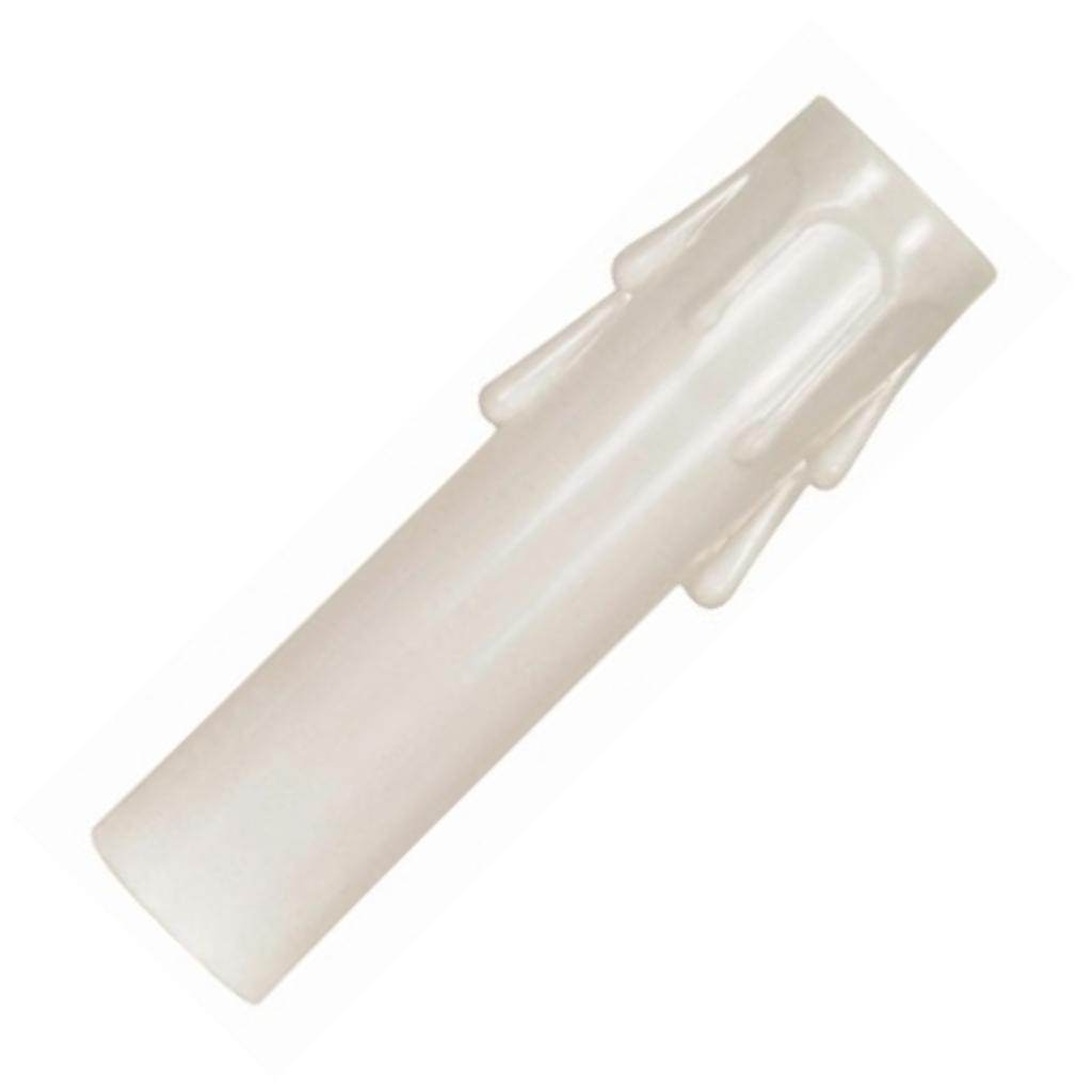 3.5" White Plastic Drip Candle Covers 1
