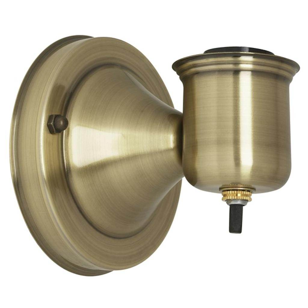 1 Light Antique Brass Wired Wall Bracket with Bottom Turn Knob Switch 1
