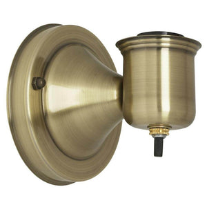 1 Light Antique Brass Wired Wall Bracket with Bottom Turn Knob Switch 1