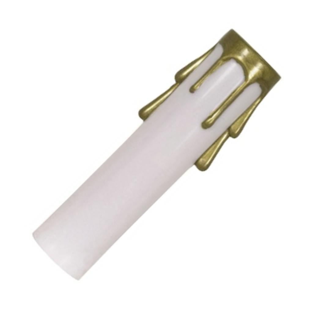 2" White Plastic Gold Drip Candle Cover Candelabra Base 1