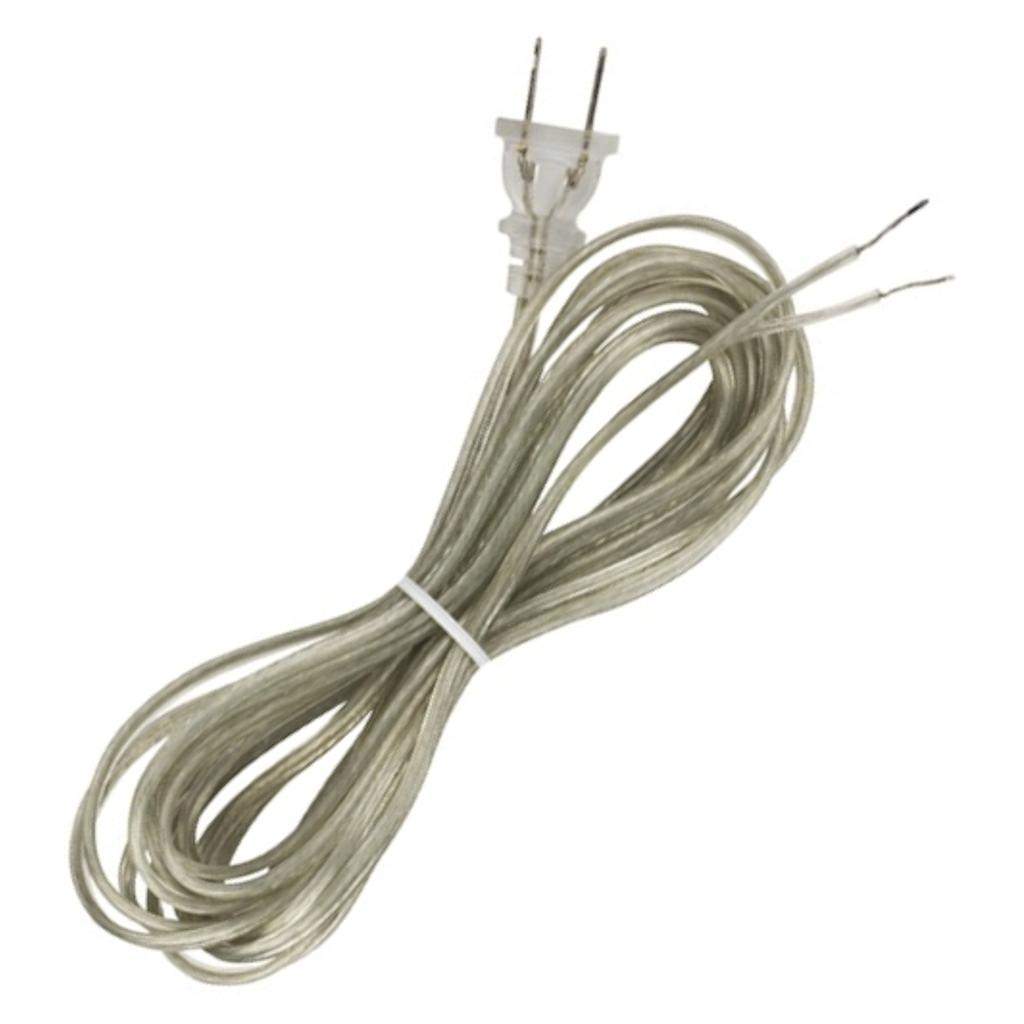15' Clear Silver Molded Plug Cord 1