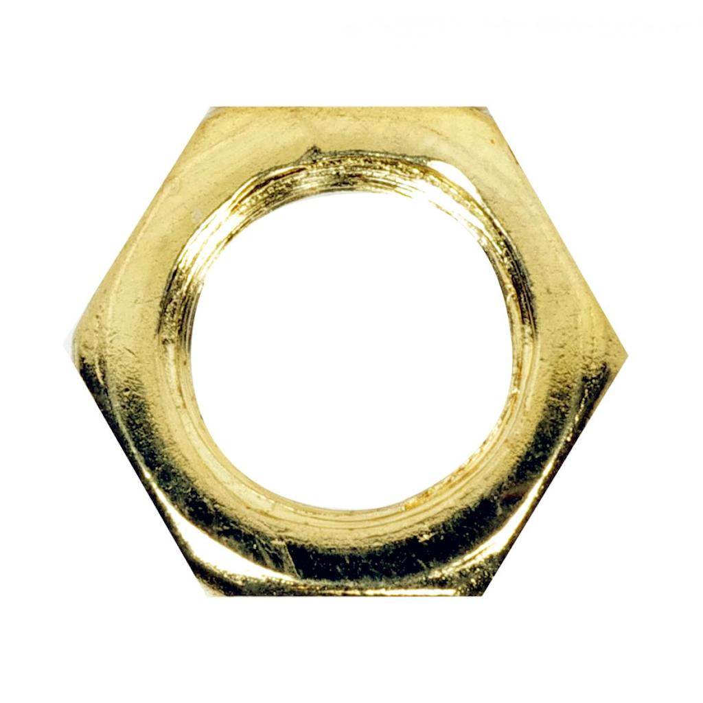 0.5" 1/8 IP Brass Plated Steel Locknut 1