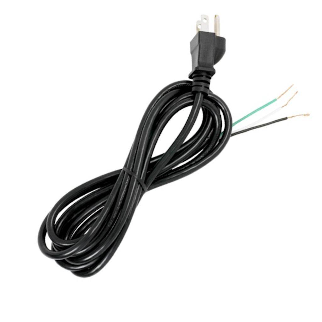 8' Black Heavy Duty 3 Prong Molded Plug Cord 1