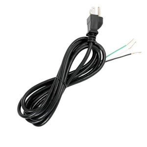 8' Black Heavy Duty 3 Prong Molded Plug Cord 1