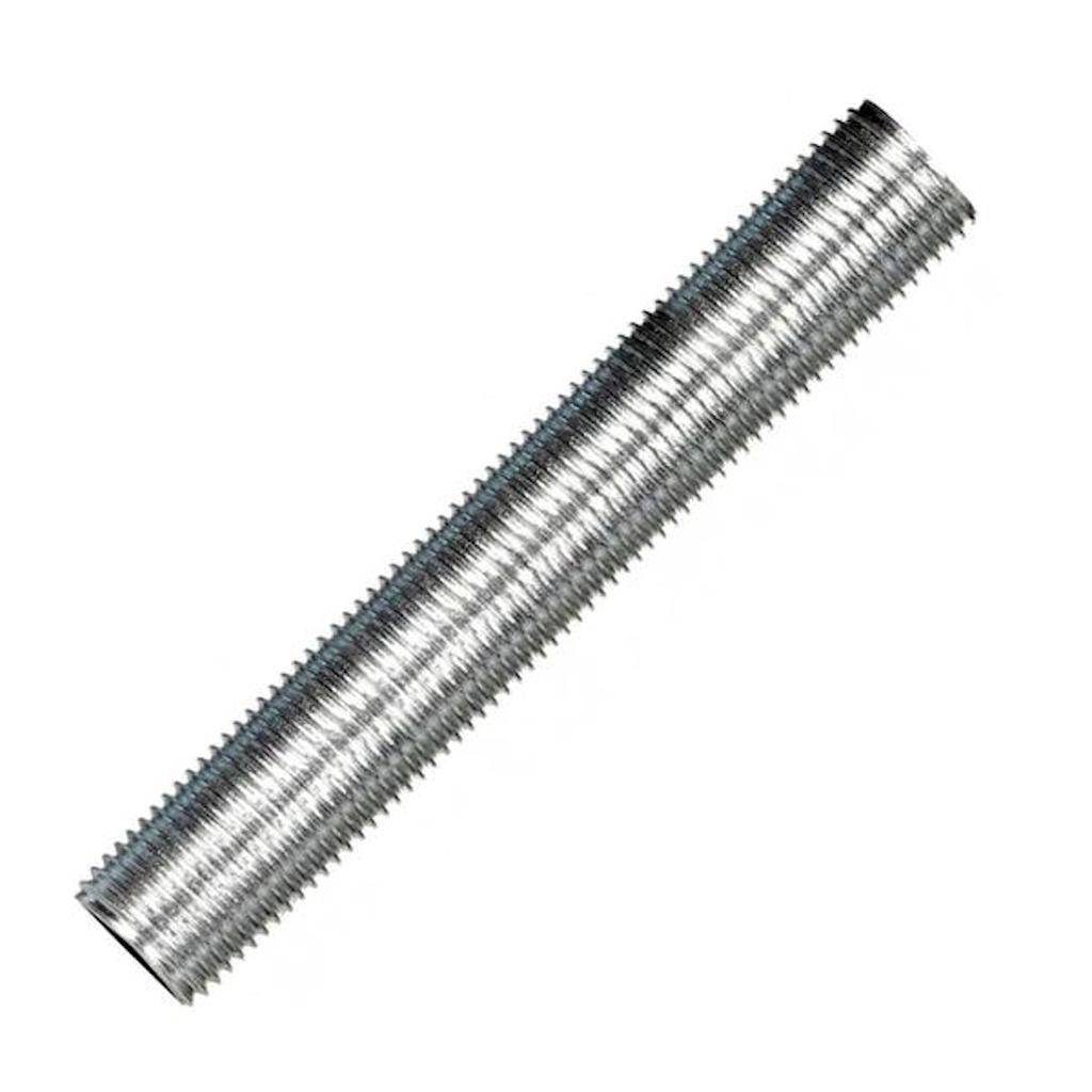 4.8" 1/4 IP Zinc Plated Silver Steel Nipple 1