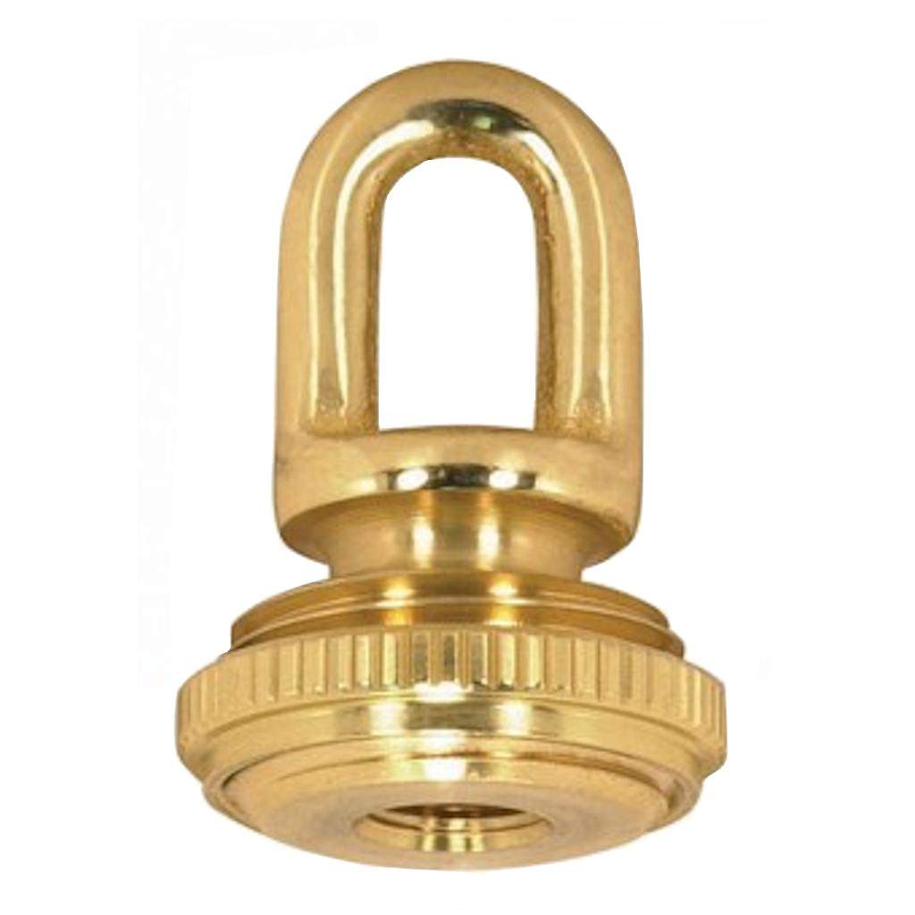 1/8 IP Cast Brass Polished and Lacquered Screw Collar Loop with Ring 1