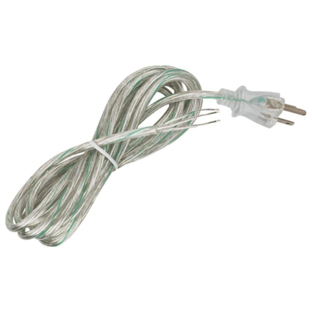 10' Clear Silver Heavy Duty 3 Prong Molded Plug Cord 1