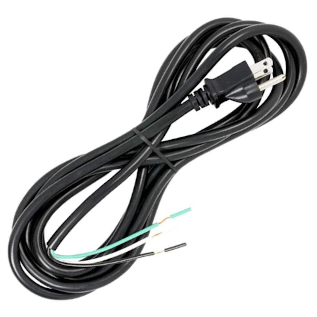 6' Black Heavy Duty 3 Prong Molded Plug Cord 1
