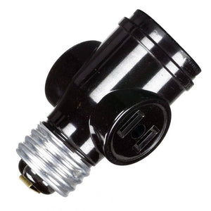 2.8" 660 watt 125 volt Medium Base Black Keyless Current Tap 1