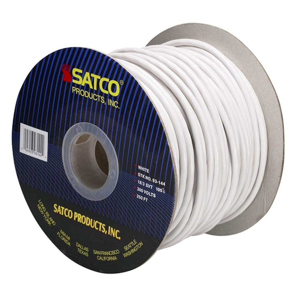 250' White 18/3 SVT Pulley Cord Spool 1