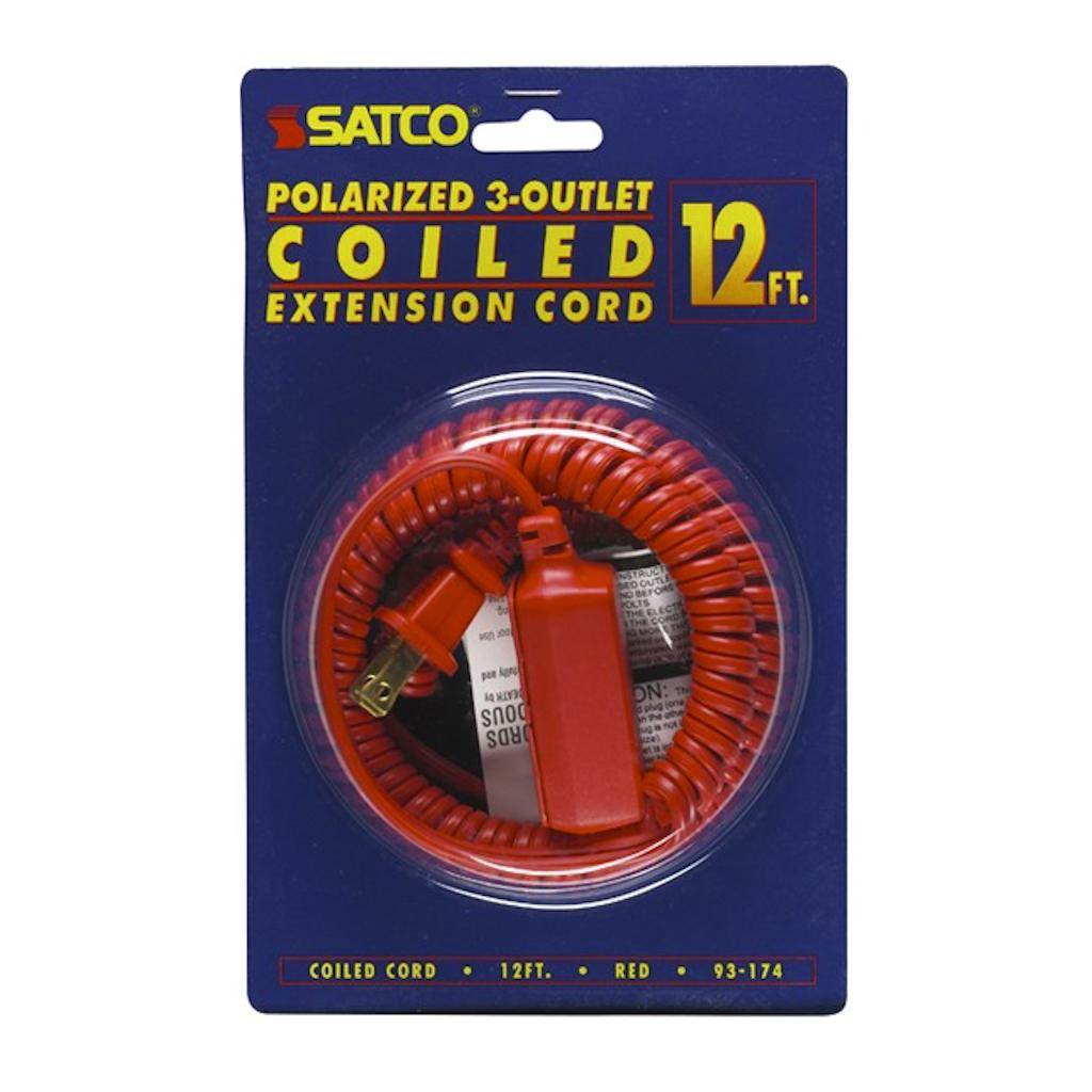 12' Red Coiled Extension Cord 1