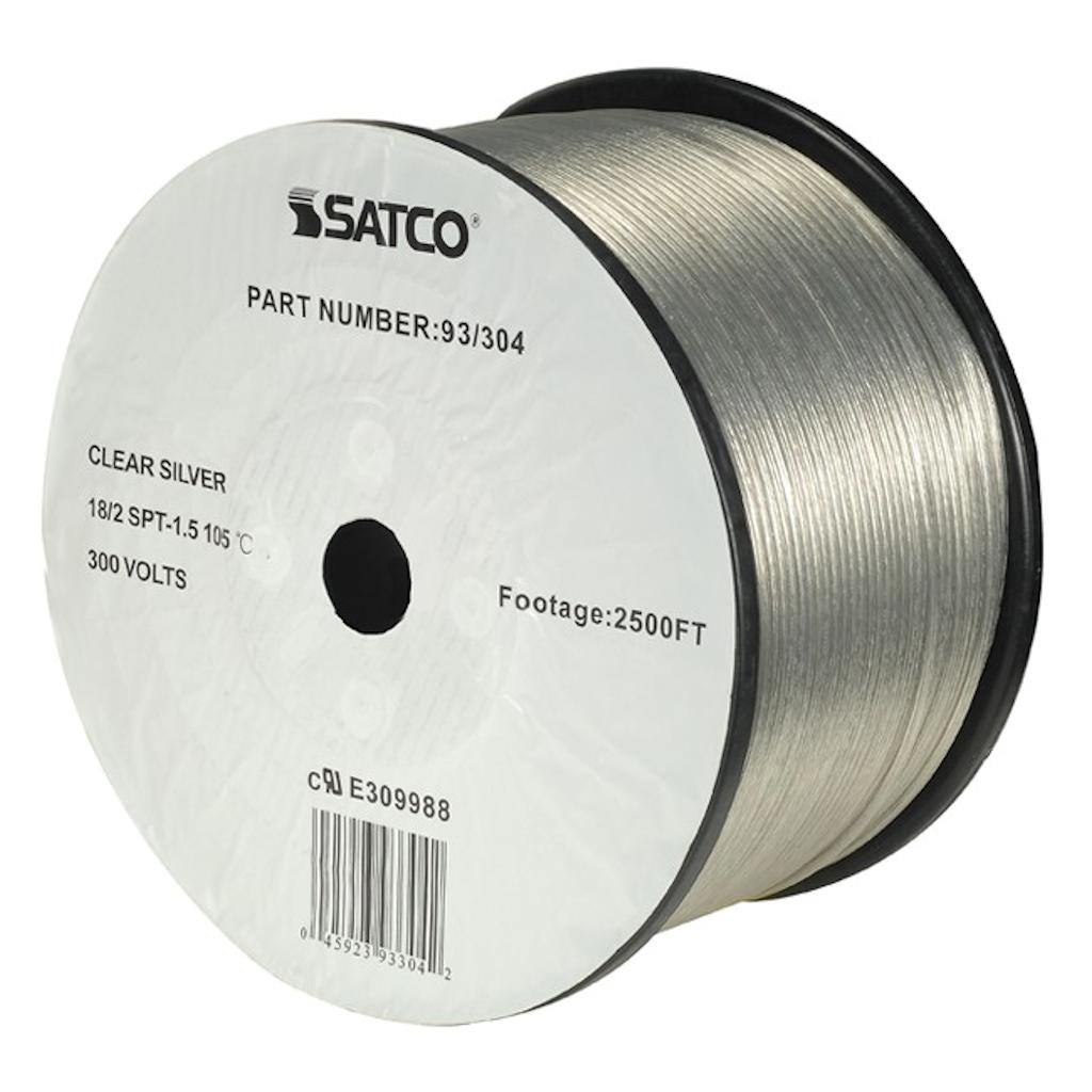 2500' Clear Silver 18/2 SPT-1.5 Wire Spool 1