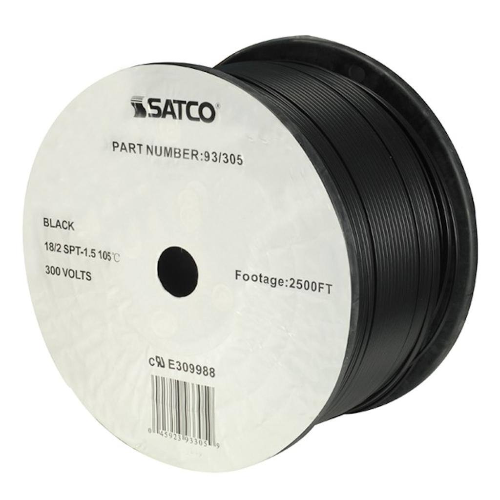 2500' Black 18/2 SPT-1.5 Wire Spool 1