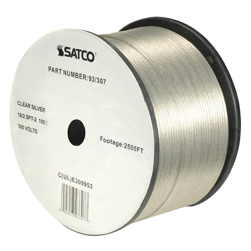 2500' Clear Silver 18/2 SPT-2 Wire Reel 1