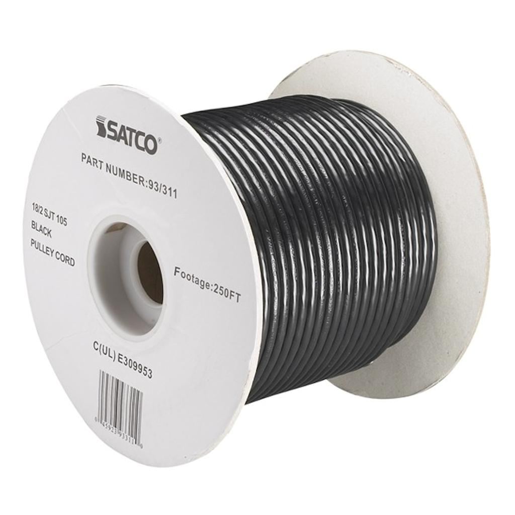250' Black 18/2 SJT Pulley Cord Spool 1
