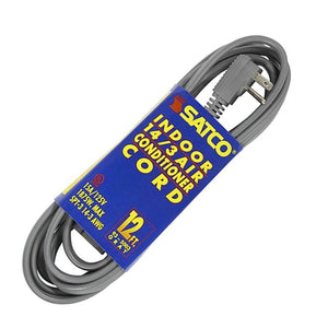 12' 1875 watt Heavy Duty Gray Air Conditioner/Appliance Cord 1