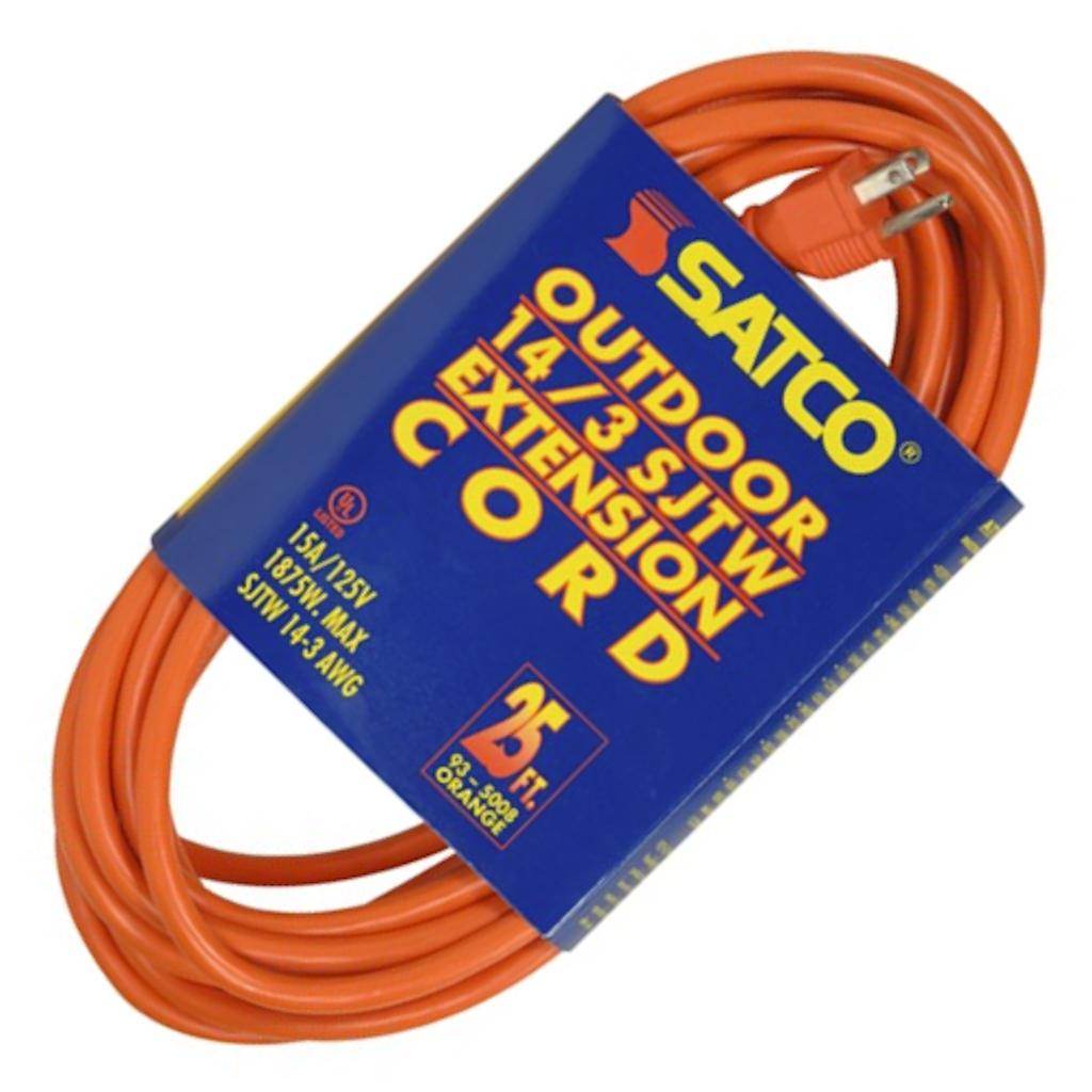 25' 14/3 SJTW Orange Extension Cord 1