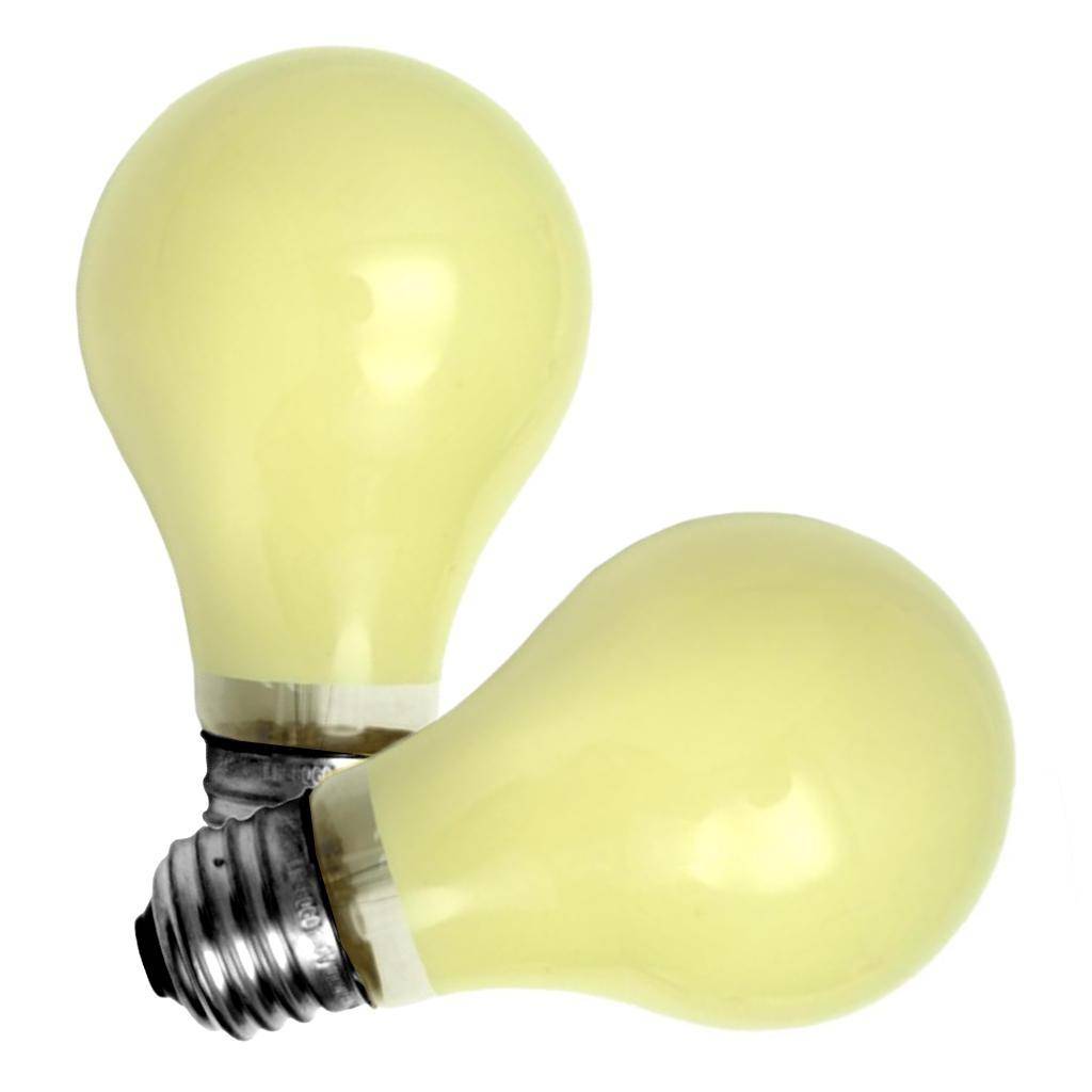 60 watt 120 volt A19 Medium Screw Base Yellow (2 pack) 1
