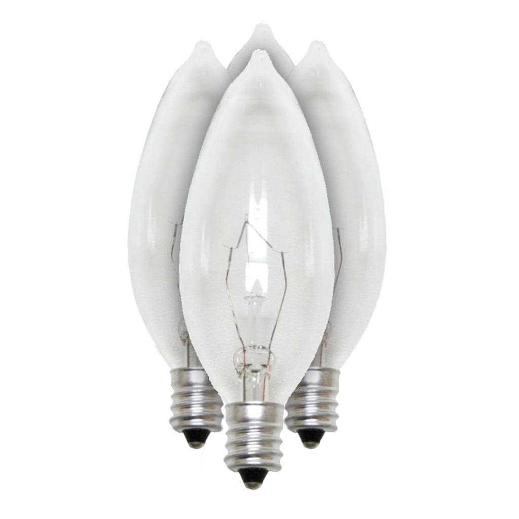 15 watt 120 volt B10 Candelabra Screw Base Warm White Clear Double Life Torpedo Tip Incandescent (4 Pack) 1
