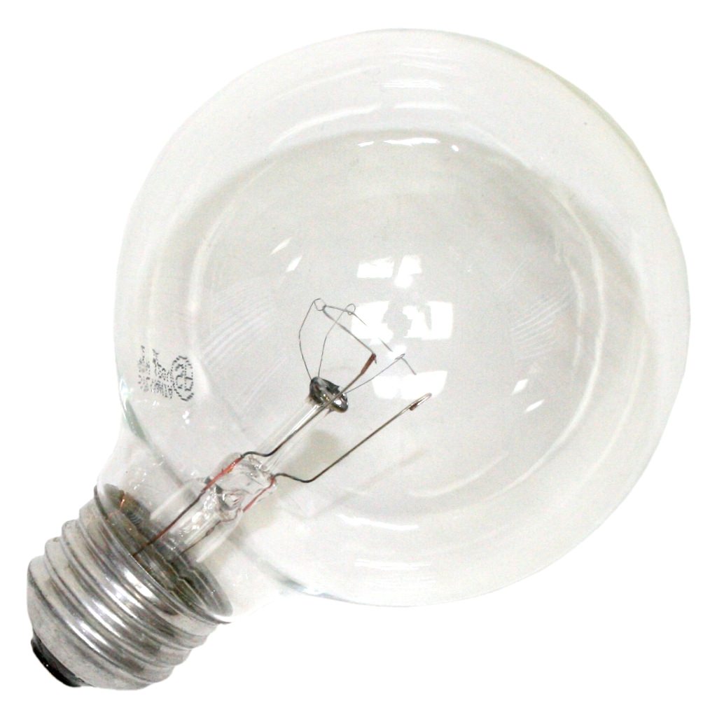 25 watt 120 volt G25 Medium Screw Base 2850K Warm White Clear 1