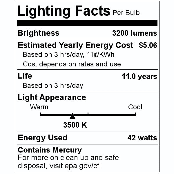 42 watt T4 4-Pin Base 3500K Natural White CFL 2