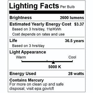 28 watt 48" T8 Medium Bi-Pin Base 5000K Daylight 2