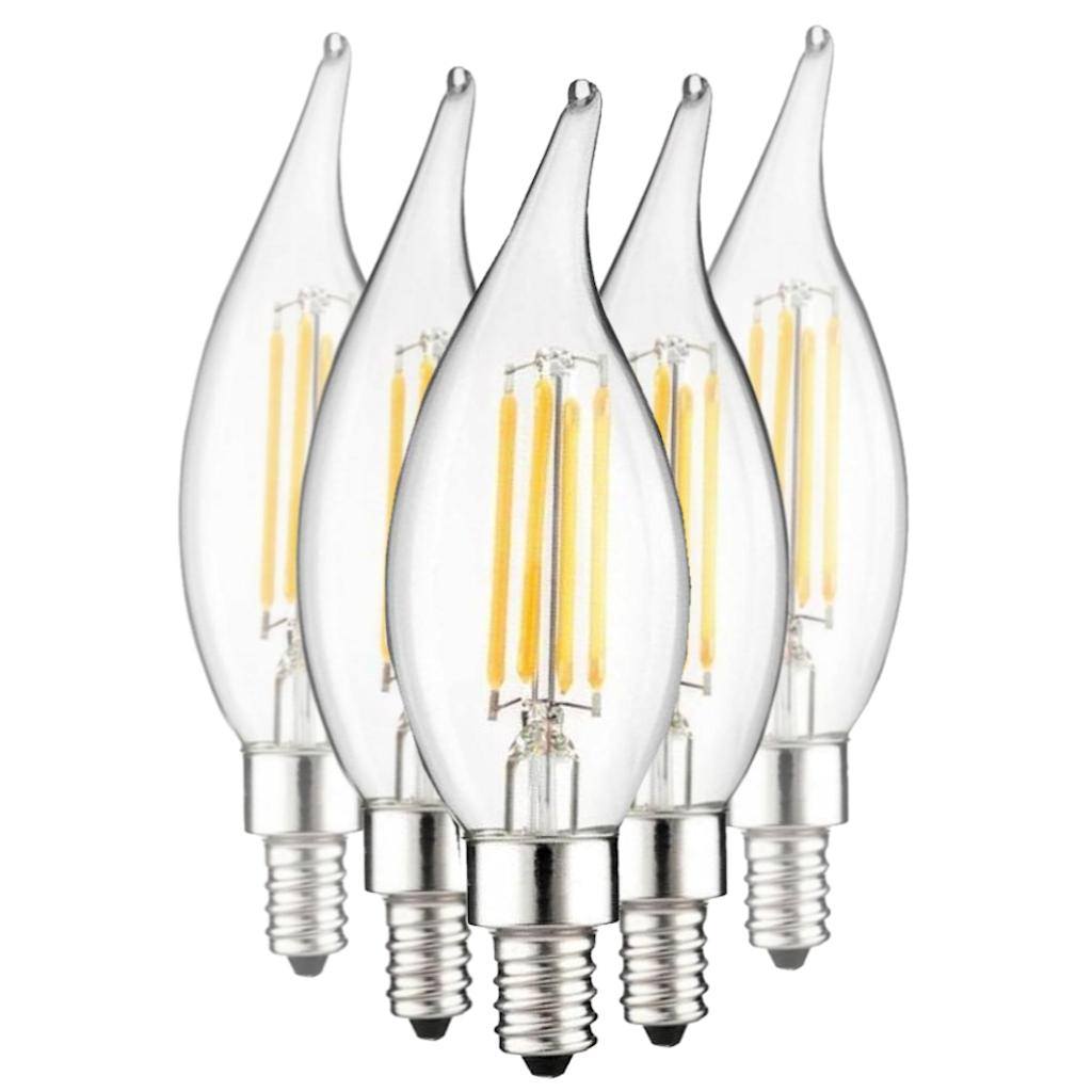 5.5 watt B10 Candelabra Screw 2700K Warm White LED (6 Pack) 1