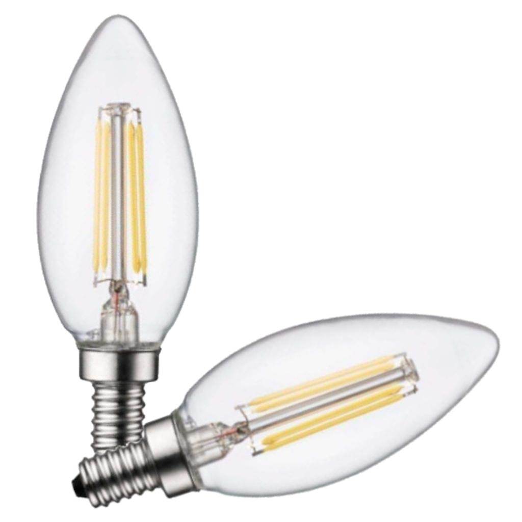 4 watt 120 volt B10 Candelabra Screw Base 2700K Warm White Dimmable LED (2 Pack) 1