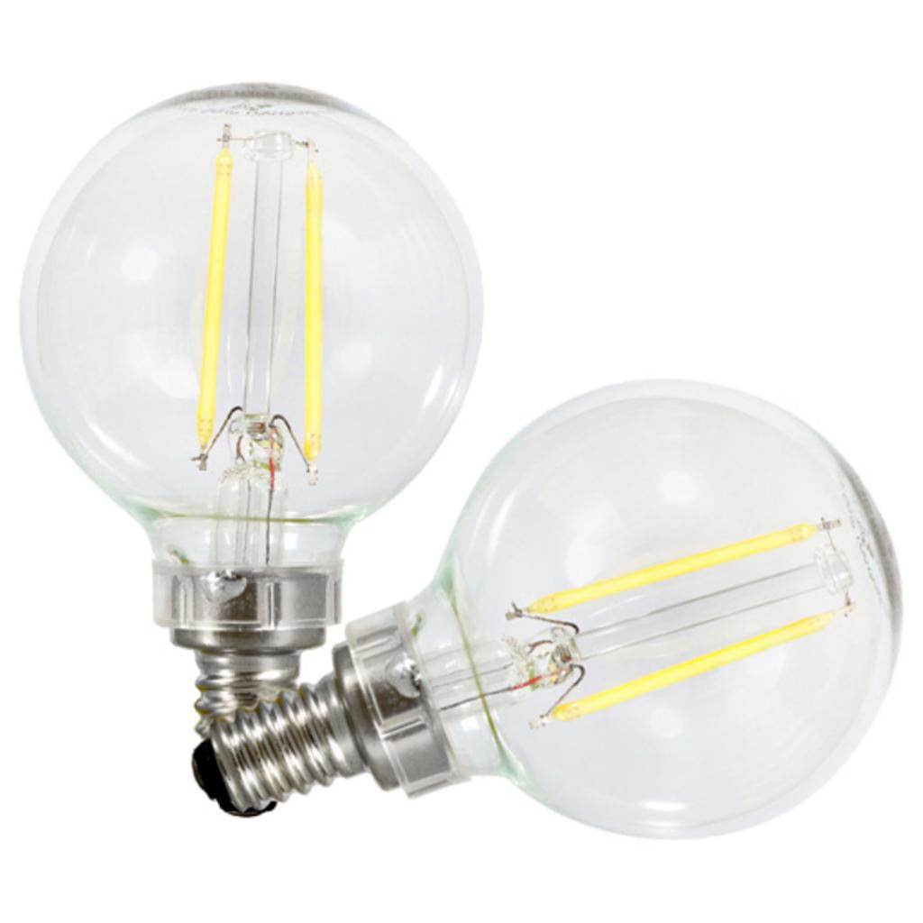 5.5 watt 120 volt G16.5 Candelabra Screw Base 2700K Warm White Dimmable LED (2 pack) 1